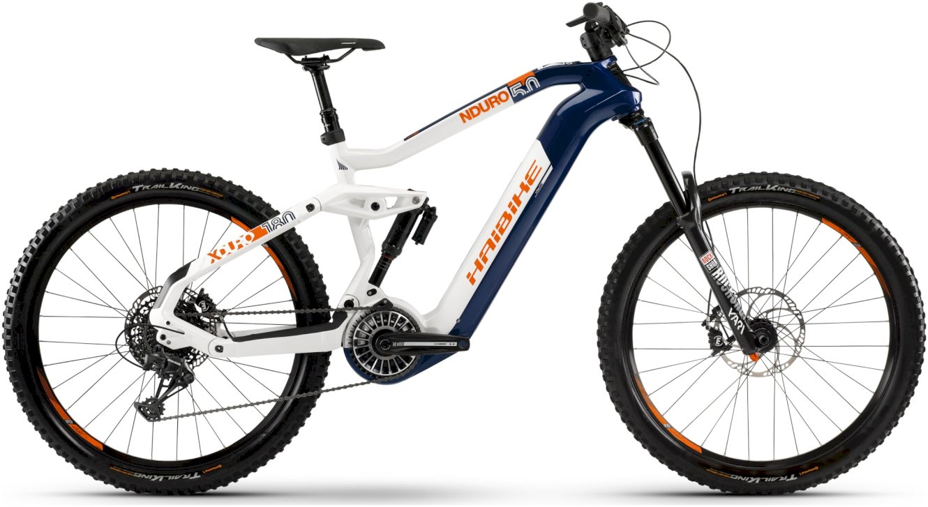 Haibike XDURO NDURO 5.0 MTB Fully Blau/Weiß/Orange